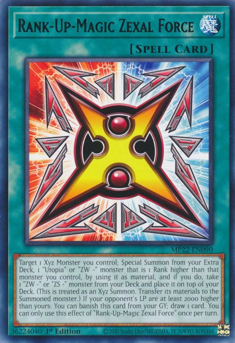 Rank-Up-Magic Zexal Force [MP22-EN090] Rare | Galactic Gamez