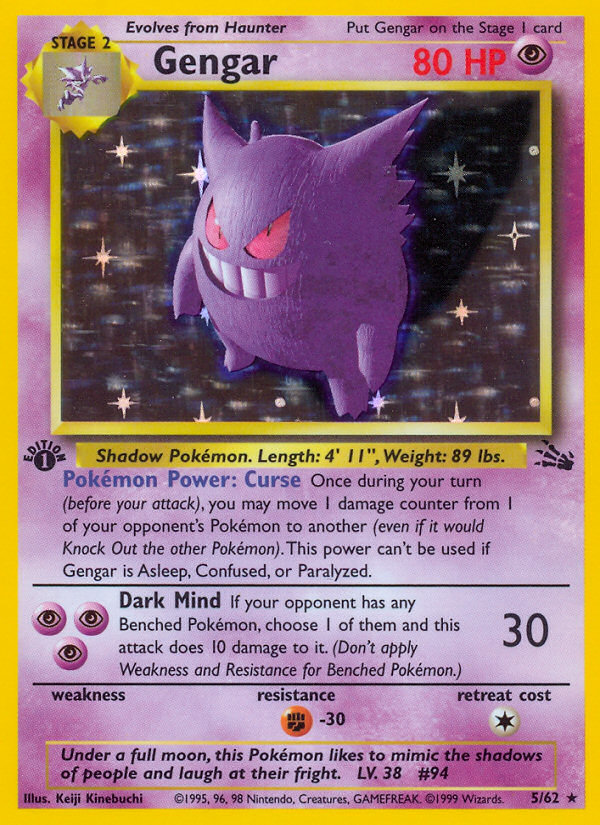 Gengar (5/62) [Fossil 1st Edition] | Galactic Gamez