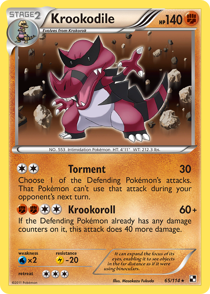 Krookodile (65/114) [Black & White: Base Set] | Galactic Gamez