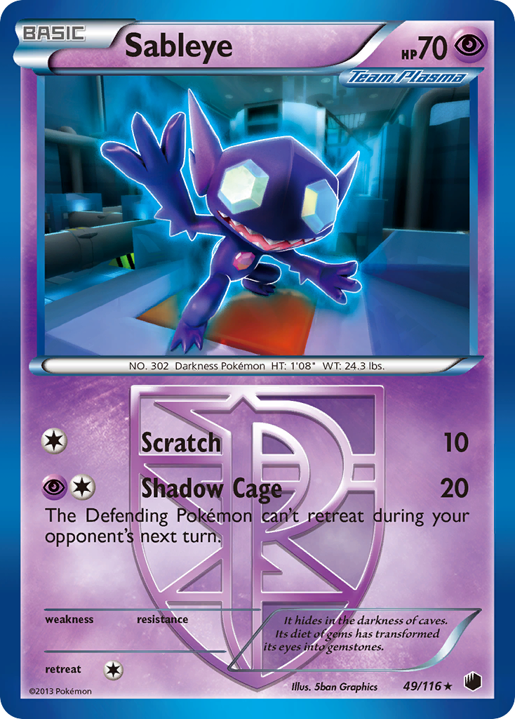 Sableye (49/116) [Black & White: Plasma Freeze] | Galactic Gamez