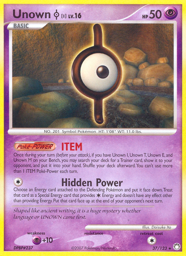 Unown I (37/123) [Diamond & Pearl: Mysterious Treasures] | Galactic Gamez