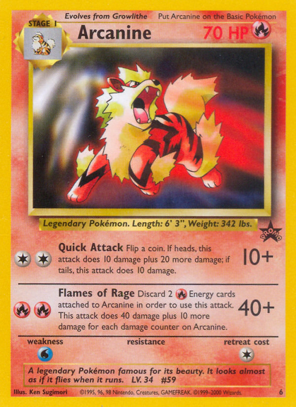 Arcanine (6) [Wizards of the Coast: Black Star Promos] | Galactic Gamez