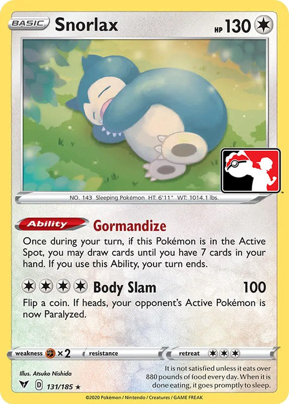 Snorlax (131/185) [Prize Pack Series One] | Galactic Gamez