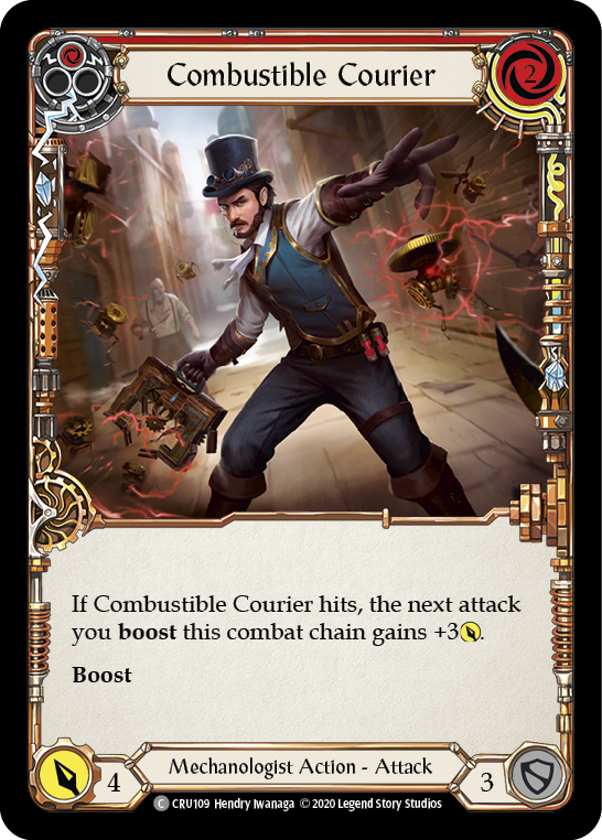 Combustible Courier (Red) [CRU109] 1st Edition Rainbow Foil | Galactic Gamez
