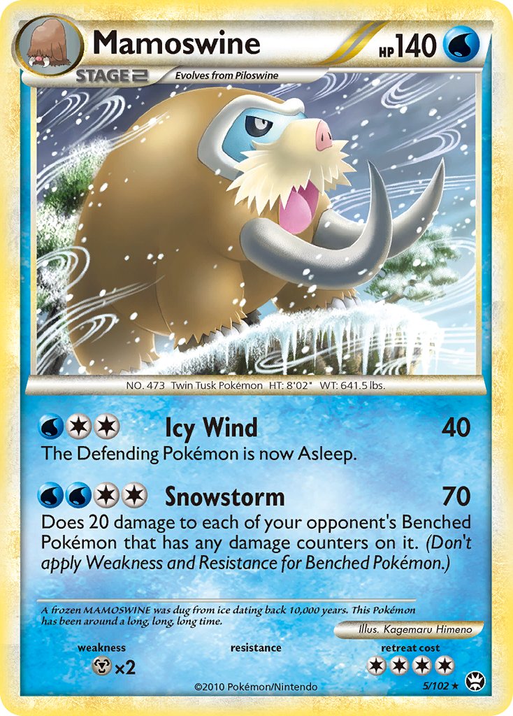 Mamoswine (5/102) (Cracked Ice Holo) (Theme Deck Exclusive) [HeartGold & SoulSilver: Triumphant] | Galactic Gamez