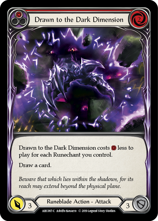Drawn to the Dark Dimension (Red) [ARC097-C] 1st Edition Rainbow Foil | Galactic Gamez