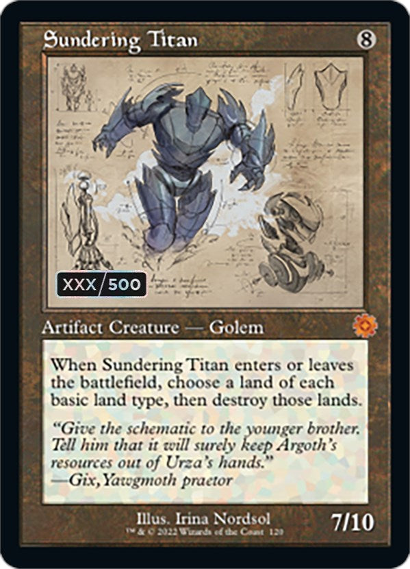 Sundering Titan (Retro Schematic) (Serial Numbered) [The Brothers' War Retro Artifacts] | Galactic Gamez