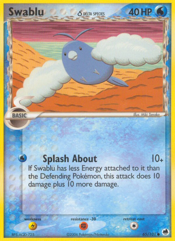 Swablu (65/101) (Delta Species) [EX: Dragon Frontiers] | Galactic Gamez