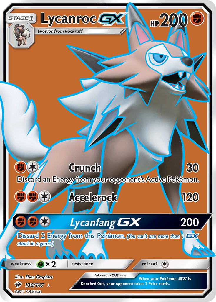 Lycanroc GX (136/147) [Sun & Moon: Burning Shadows] | Galactic Gamez