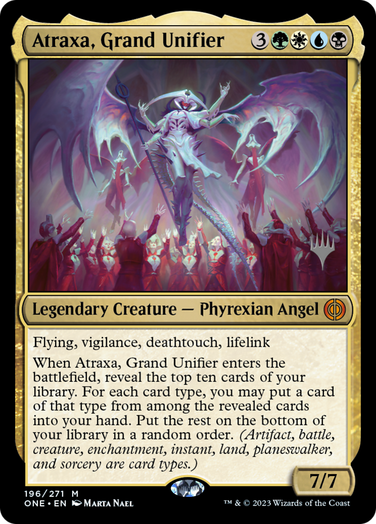 Atraxa, Grand Unifier (Promo Pack) [Phyrexia: All Will Be One Promos] | Galactic Gamez