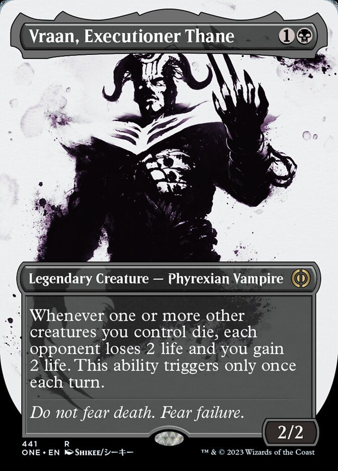 Vraan, Executioner Thane (Borderless Ichor Step-and-Compleat Foil) [Phyrexia: All Will Be One] | Galactic Gamez