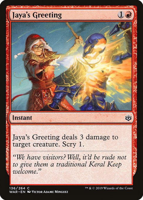 Jaya's Greeting [War of the Spark] | Galactic Gamez