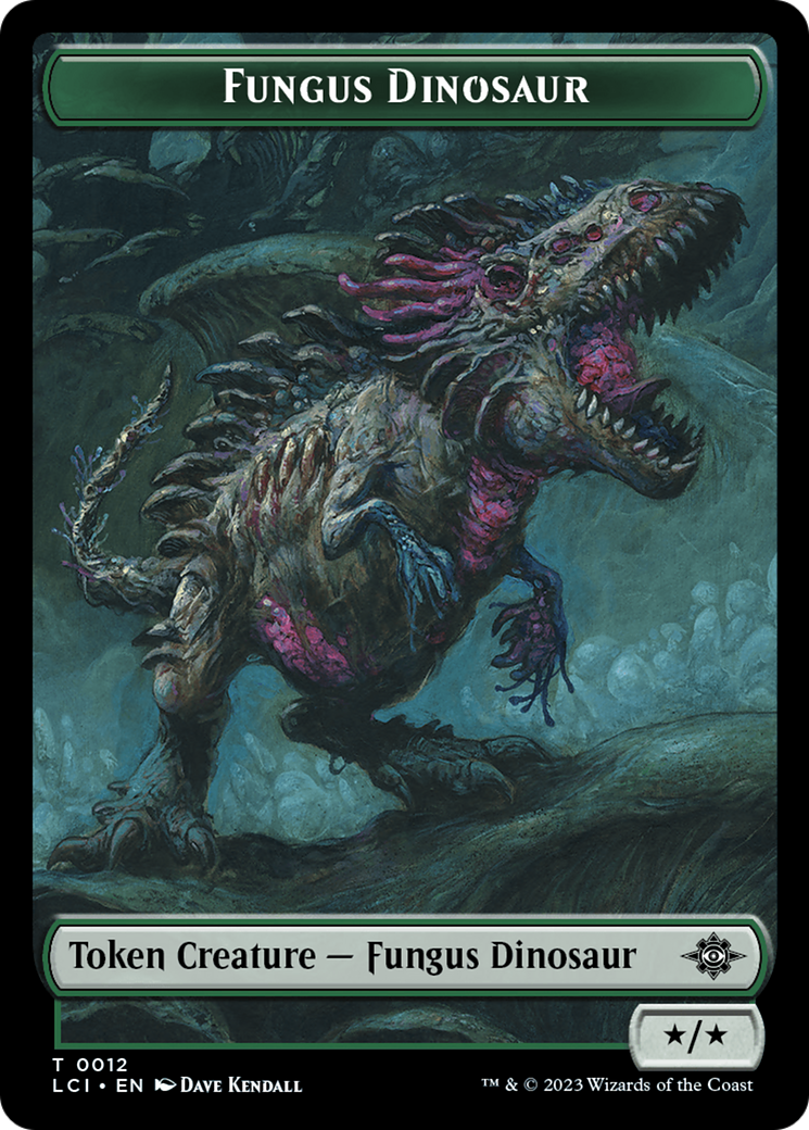 Fungus Dinosaur // Dinosaur (0001) Double-Sided Token [The Lost Caverns of Ixalan Tokens] | Galactic Gamez