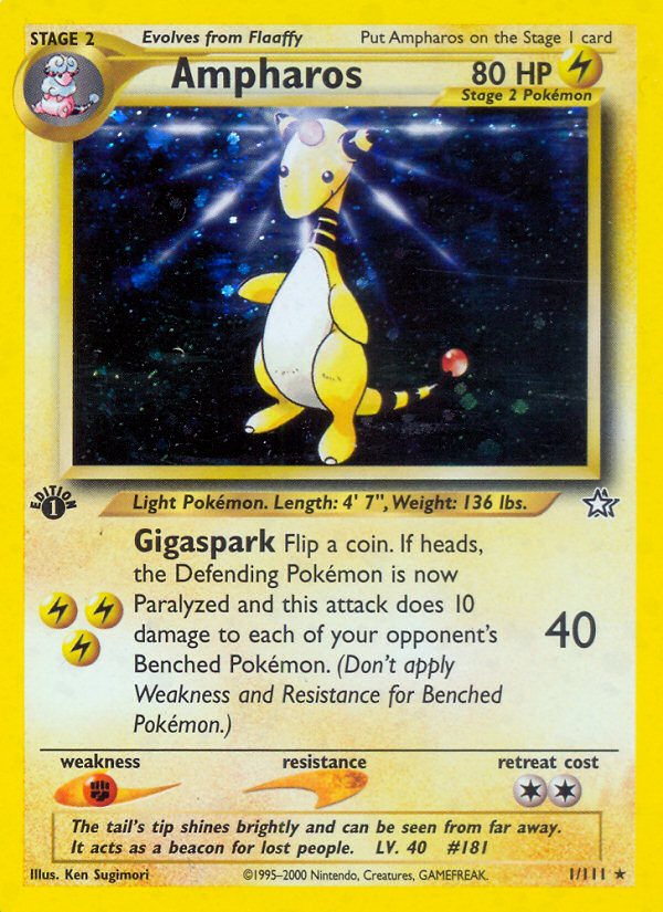 Ampharos (1/111) [Neo Genesis 1st Edition] | Galactic Gamez