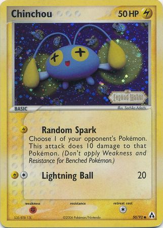 Chinchou (50/92) (Stamped) [EX: Legend Maker] | Galactic Gamez