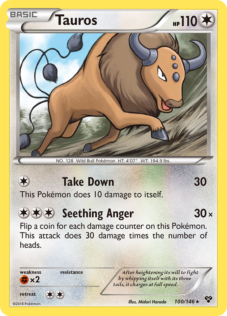 Tauros (100/146) [XY: Base Set] | Galactic Gamez