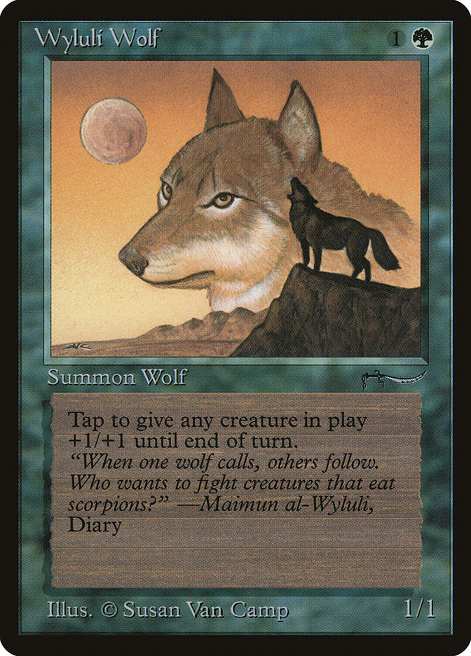 Wyluli Wolf (Dark Mana Cost) [Arabian Nights] | Galactic Gamez