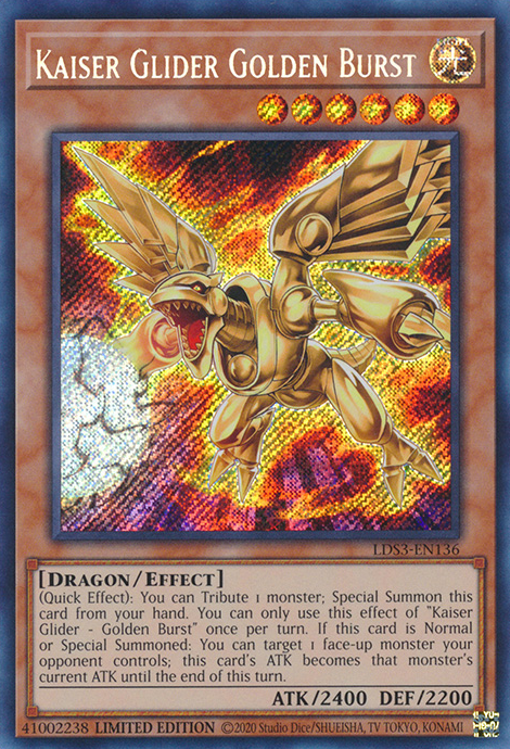 Kaiser Glider Golden Burst [LDS3-EN136] Secret Rare | Galactic Gamez