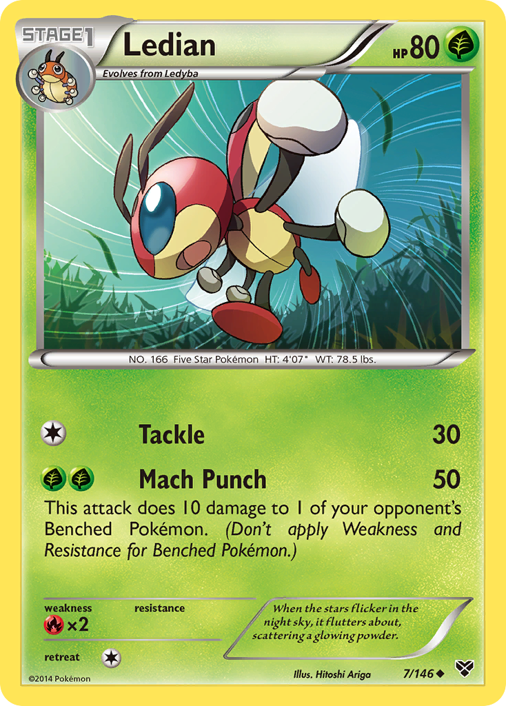 Ledian (7/146) [XY: Base Set] | Galactic Gamez