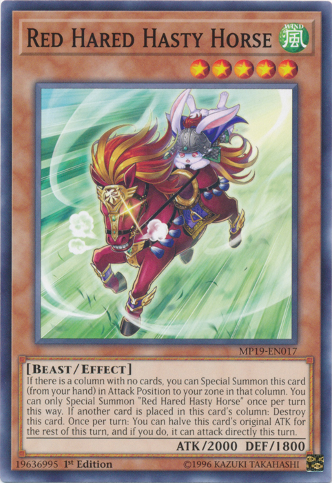 Red Hared Hasty Horse [MP19-EN017] Common | Galactic Gamez