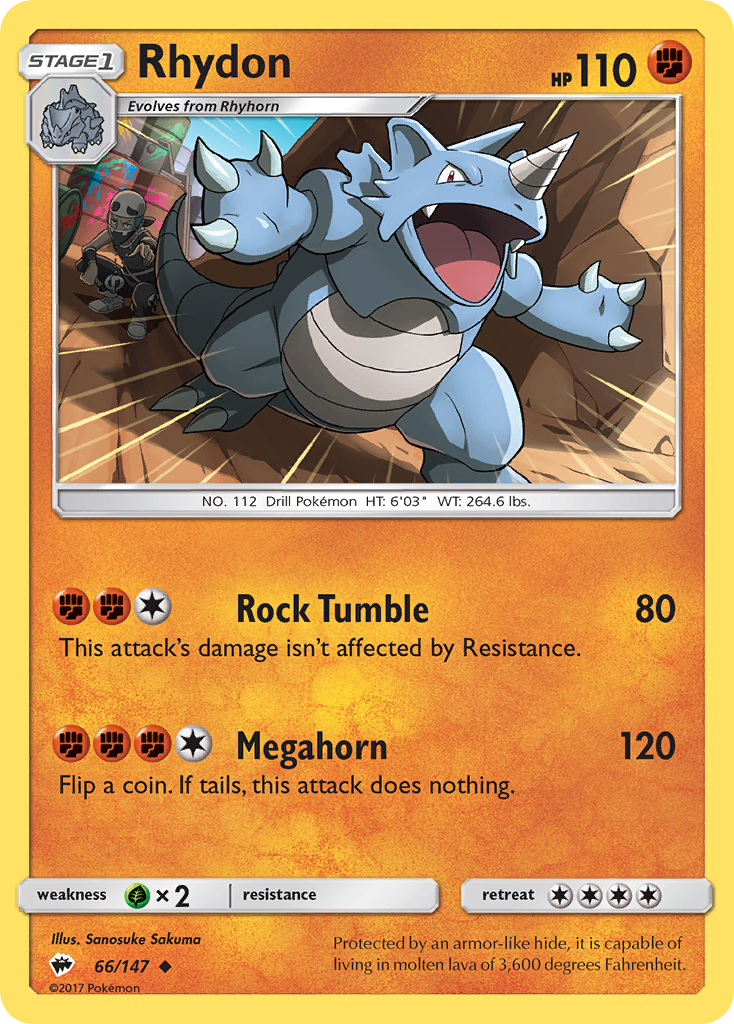 Rhydon (66/147) [Sun & Moon: Burning Shadows] | Galactic Gamez