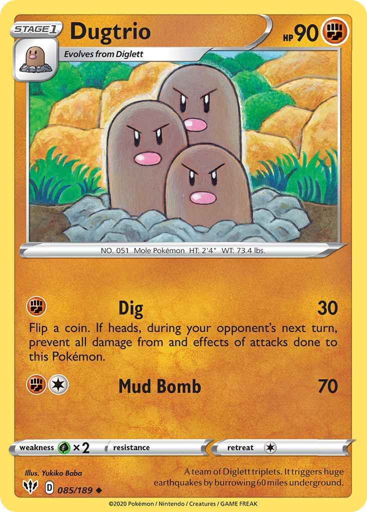 Dugtrio (085/189) [Sword & Shield: Darkness Ablaze] | Galactic Gamez