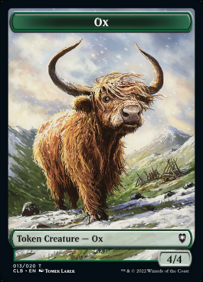 Treasure // Ox Double-sided Token [Commander Legends: Battle for Baldur's Gate Tokens] | Galactic Gamez