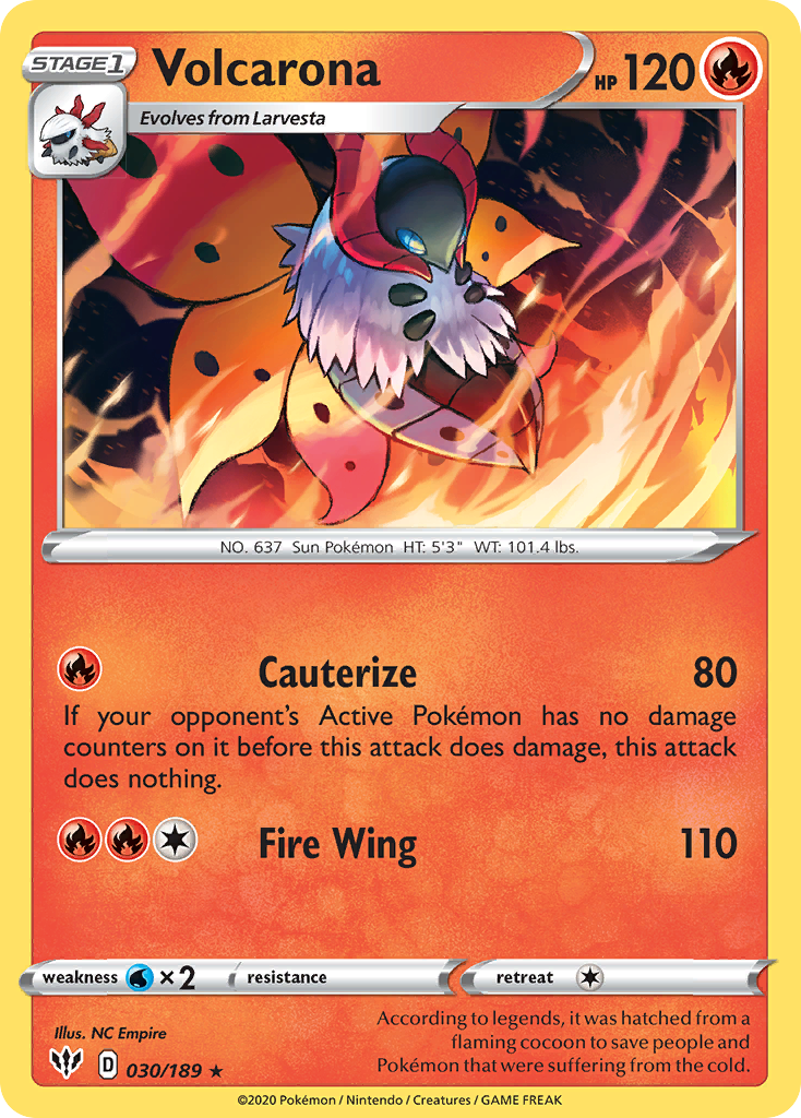 Volcarona (030/189) [Sword & Shield: Darkness Ablaze] | Galactic Gamez