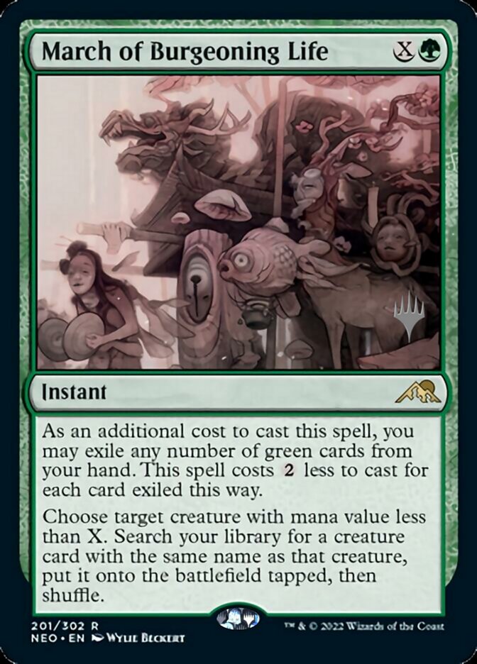 March of Burgeoning Life (Promo Pack) [Kamigawa: Neon Dynasty Promos] | Galactic Gamez