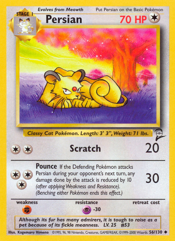 Persian (56/130) [Base Set 2] | Galactic Gamez