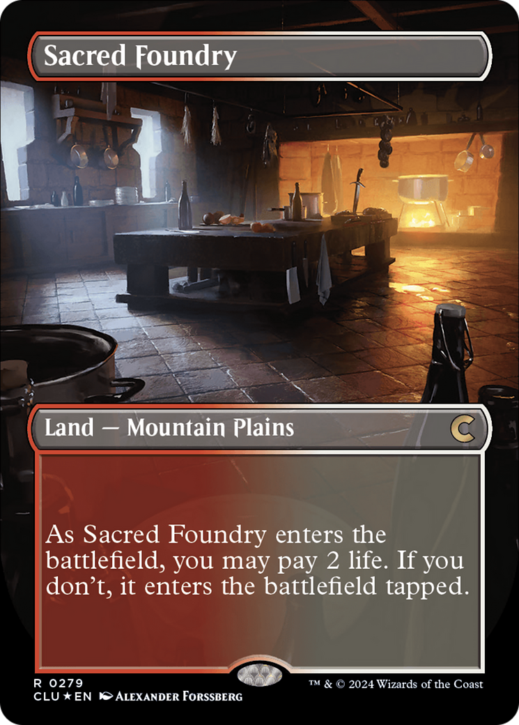 Sacred Foundry (Borderless) [Ravnica: Clue Edition] | Galactic Gamez