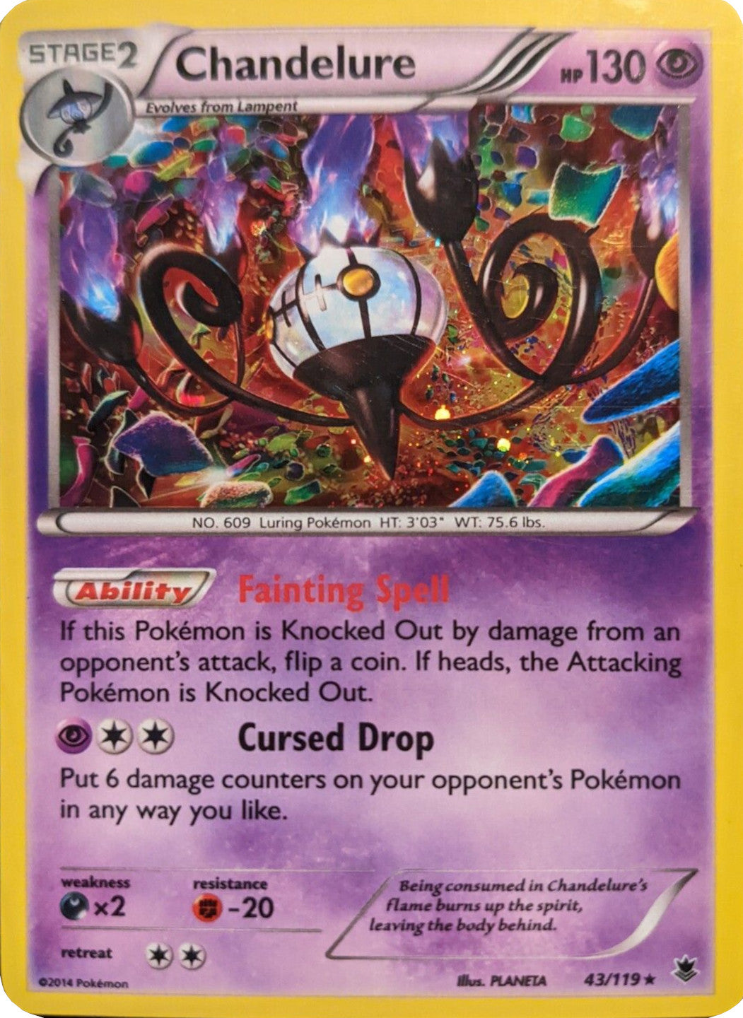 Chandelure (43/119) (Cosmos Holo) [XY: Phantom Forces] | Galactic Gamez