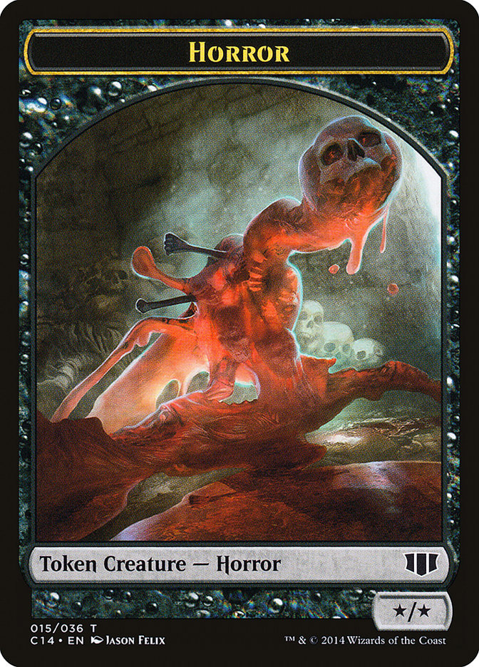 Horror // Zombie (016/036) Double-sided Token [Commander 2014 Tokens] | Galactic Gamez