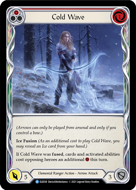 Cold Wave (Red) [ELE038] (Tales of Aria)  1st Edition Rainbow Foil | Galactic Gamez