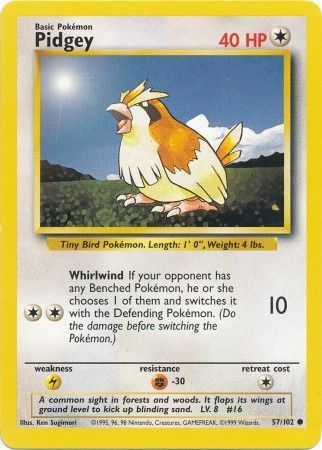 Pidgey (57/102) [Base Set Unlimited] | Galactic Gamez