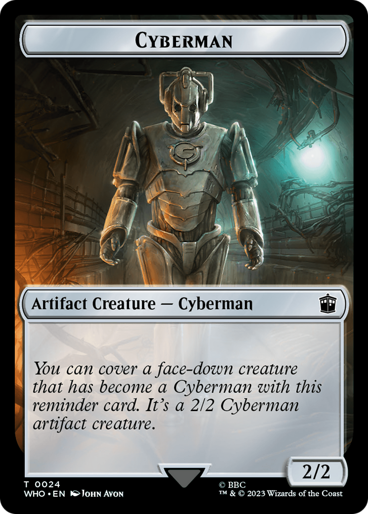 Human (0006) // Cyberman Double-Sided Token [Doctor Who Tokens] | Galactic Gamez