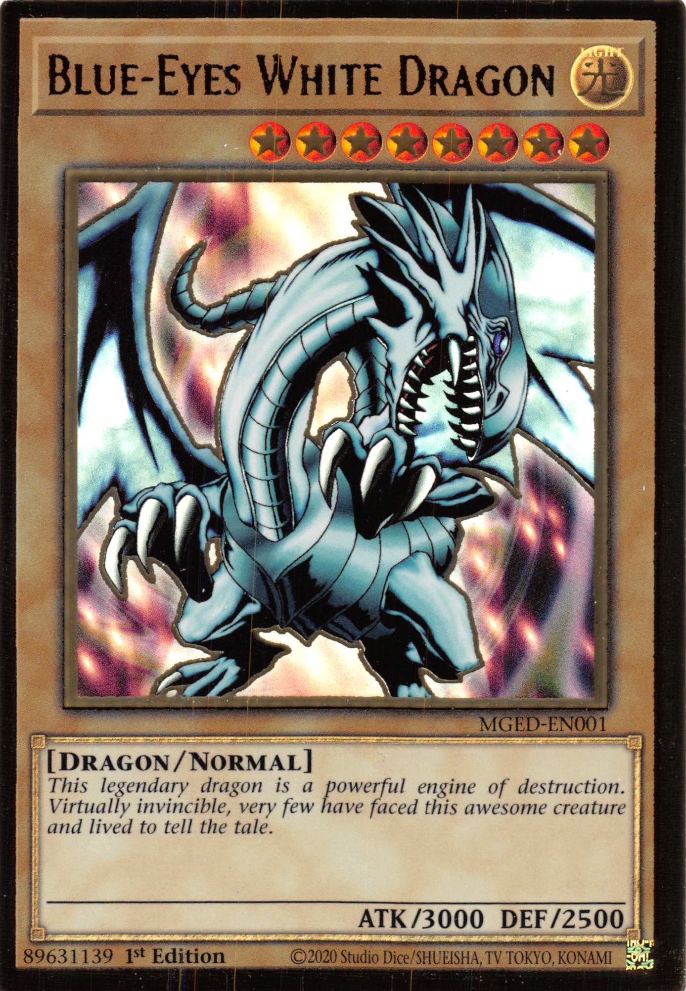 Blue-Eyes White Dragon (Alternate Art) [MGED-EN001] Gold Rare | Galactic Gamez