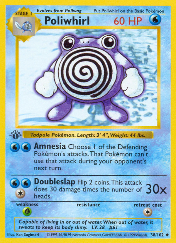 Poliwhirl (38/102) (Shadowless) [Base Set 1st Edition] | Galactic Gamez