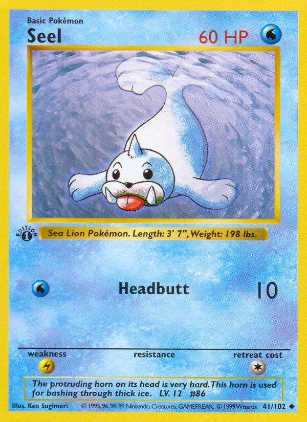 Seel (41/102) (Shadowless) [Base Set 1st Edition] | Galactic Gamez