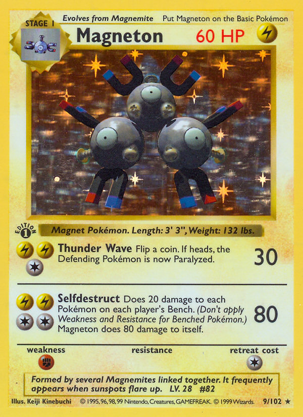 Magneton (9/102) (Shadowless) [Base Set 1st Edition] | Galactic Gamez