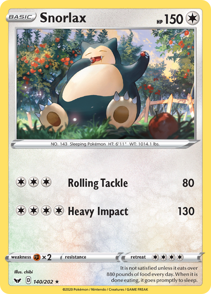 Snorlax (140/202) [Sword & Shield: Base Set] | Galactic Gamez