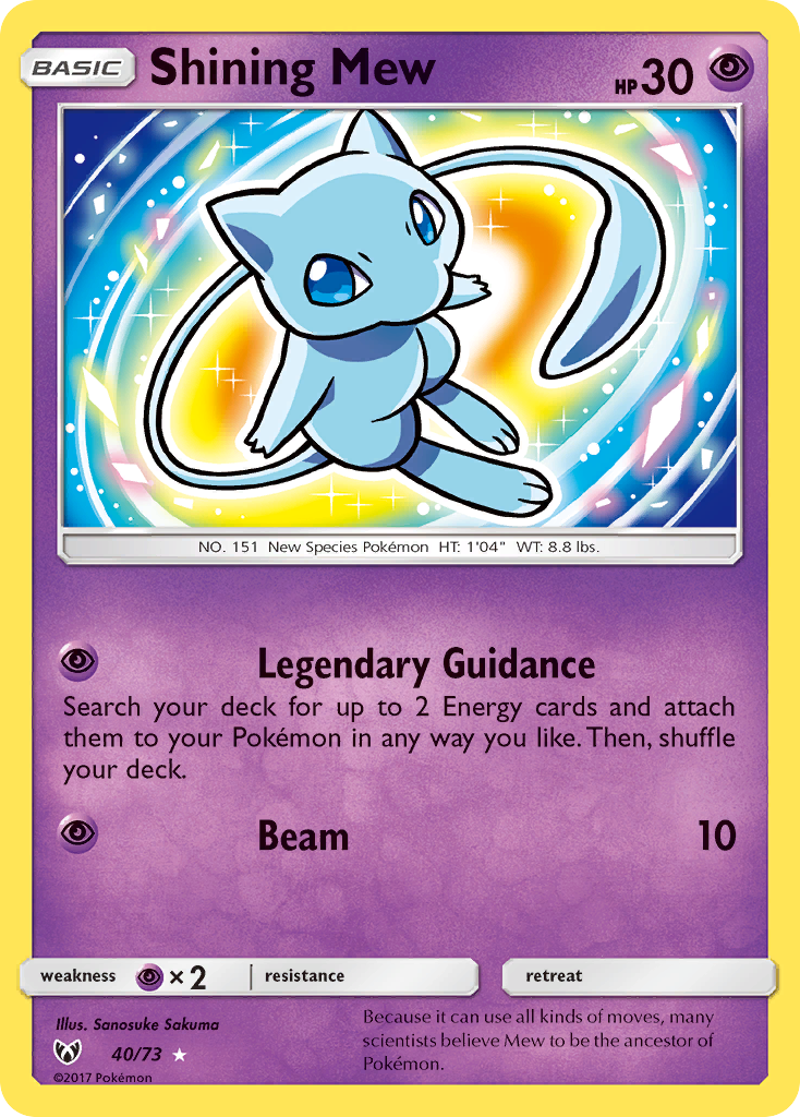 Shining Mew (40/73) [Sun & Moon: Shining Legends] | Galactic Gamez