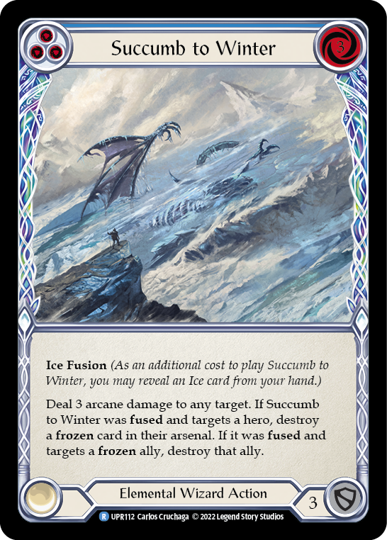 Succumb to Winter (Blue) [UPR112] (Uprising)  Rainbow Foil | Galactic Gamez