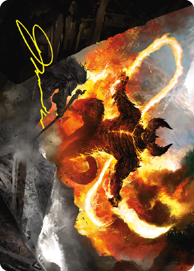 The Balrog, Flame of Udun Art Card (Gold-Stamped Signature) [The Lord of the Rings: Tales of Middle-earth Art Series] | Galactic Gamez