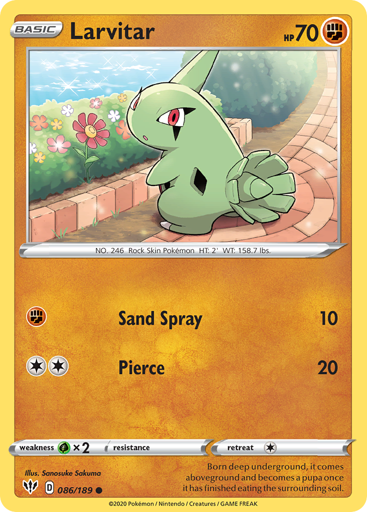 Larvitar (086/189) [Sword & Shield: Darkness Ablaze] | Galactic Gamez