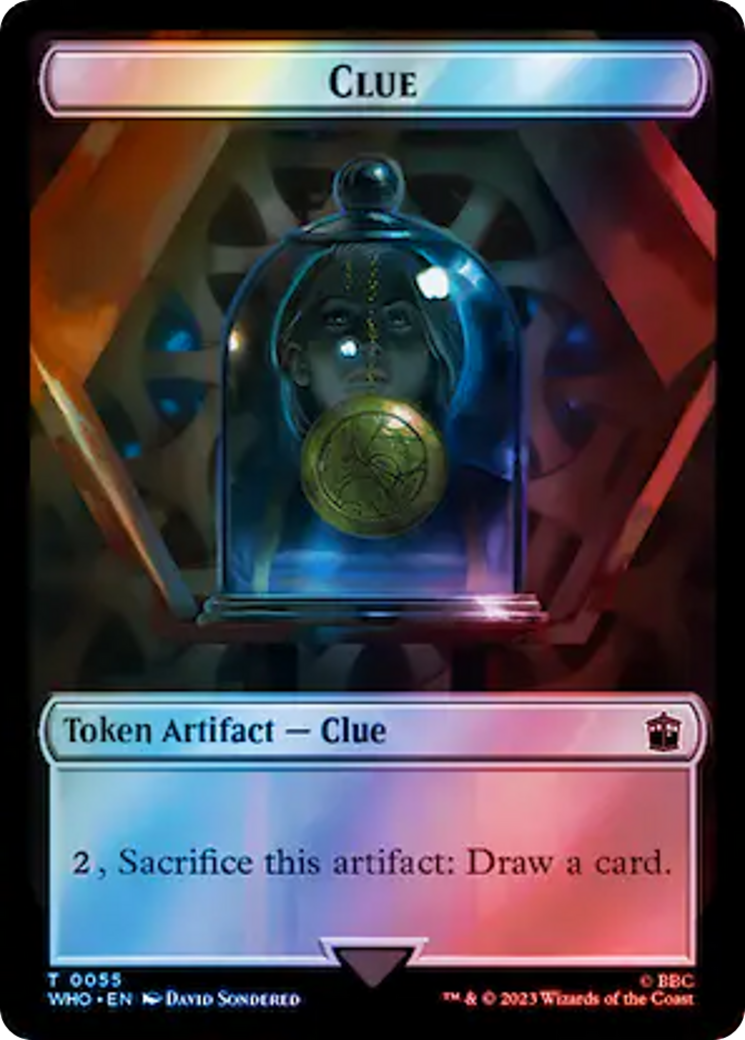 Copy // Clue (0055) Double-Sided Token (Surge Foil) [Doctor Who Tokens] | Galactic Gamez