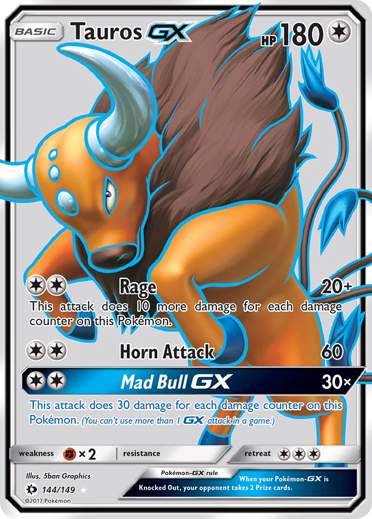 Tauros GX (144/149) [Sun & Moon: Base Set] | Galactic Gamez