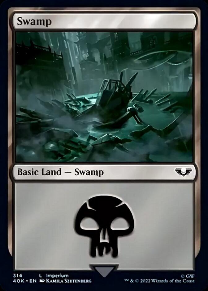 Swamp (314) (Surge Foil) [Universes Beyond: Warhammer 40,000] | Galactic Gamez
