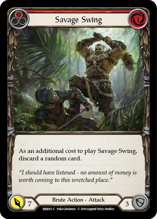 Savage Swing (Red) [RNR011-C] (Rhinar Hero Deck)  1st Edition Normal | Galactic Gamez