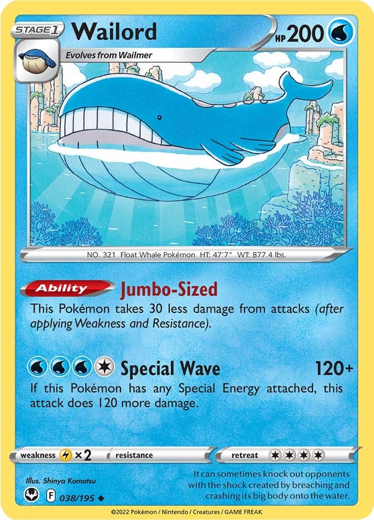 Wailord (038/195) [Sword & Shield: Silver Tempest] | Galactic Gamez